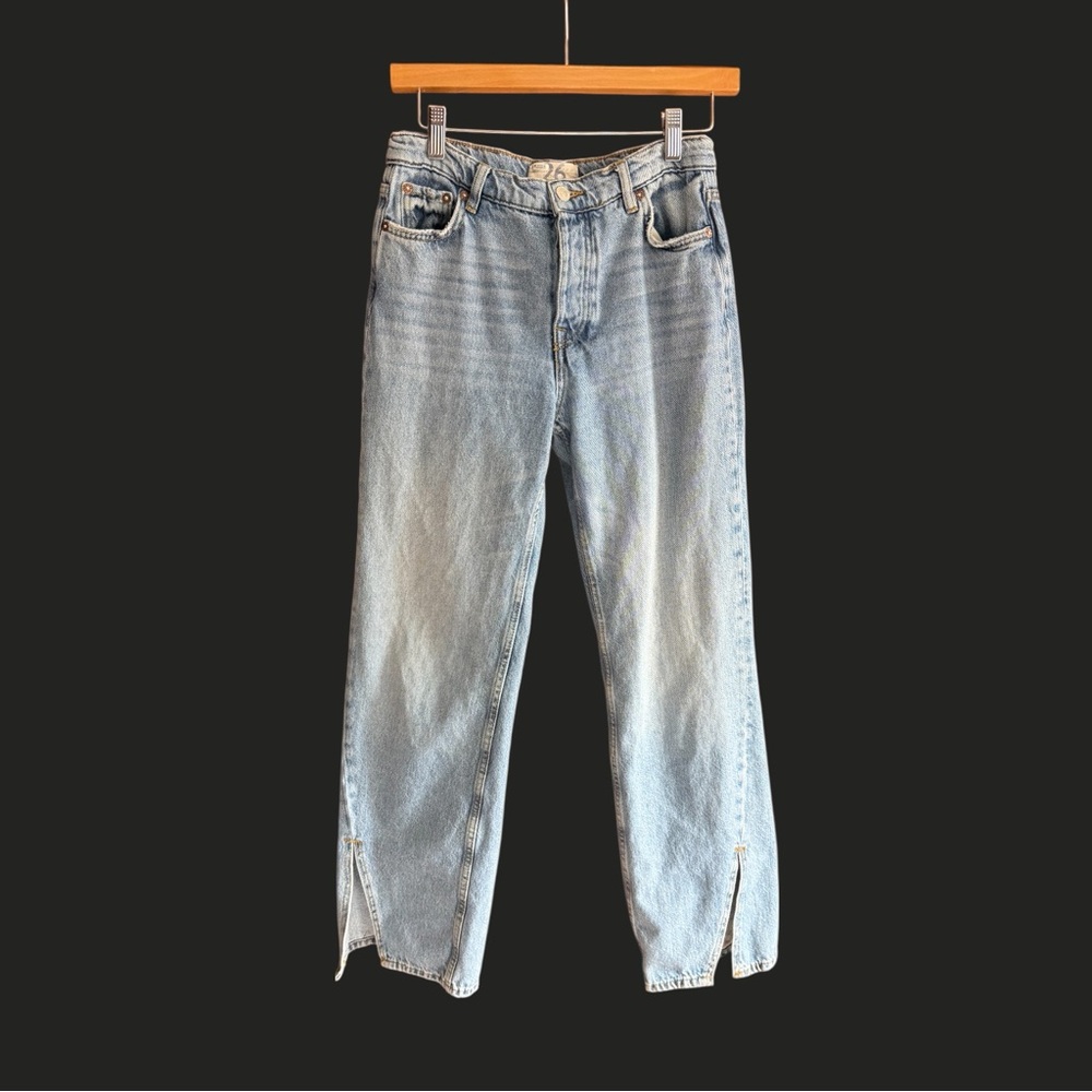 FREE PEOPLE WE THE FREE Long Lines Jeans Split Hem Vintage Light 26 - Picture 6 of 16